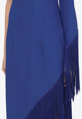 Asymmetrical Fringed One-Shoulder Dress