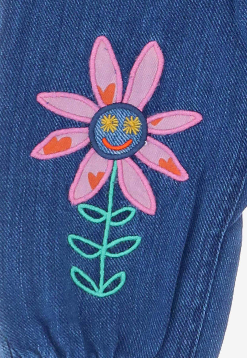 Girls Flower-Embroidered Jeans