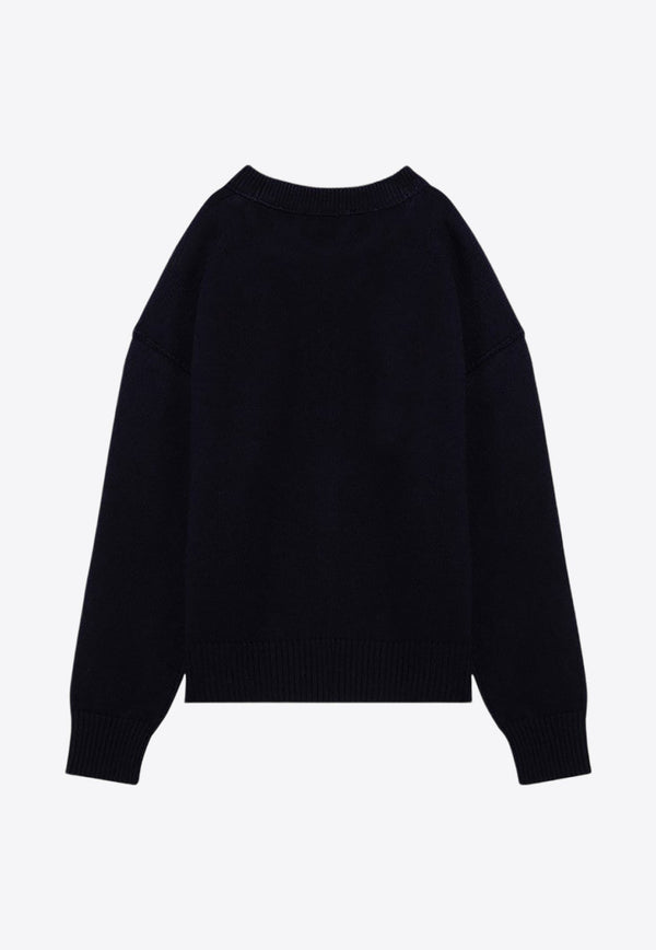 Ami De Coeur Intarsia Knit Wool Sweater