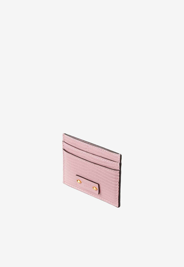 Umika Lizard Print Leather Cardholder