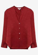 V-neck Long-Sleeved Silk Blouse