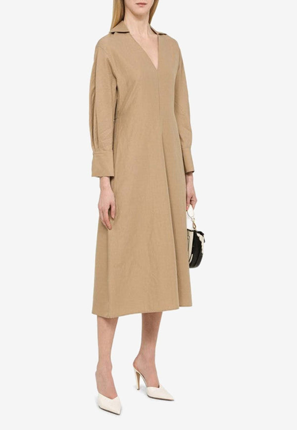 A-line Midi Shirt Dress