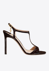 Angelina 105 Croc-Embossed Leather Sandals