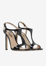 Angelina 105 Croc-Embossed Patent Leather Sandals