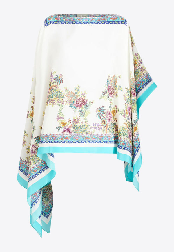 Floral Silk Poncho