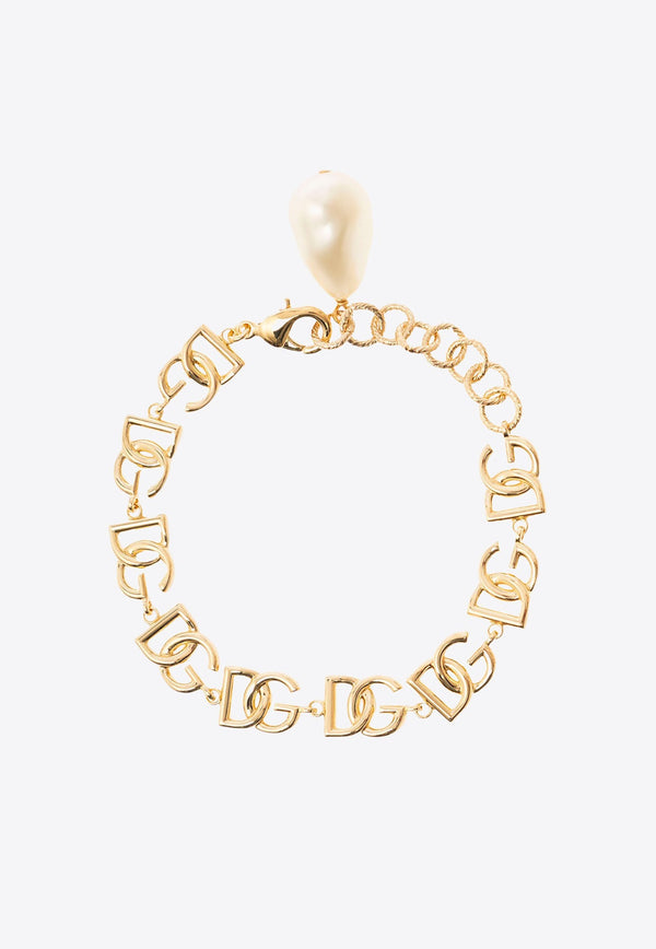 DG Logo Chain Pearl Bracelet