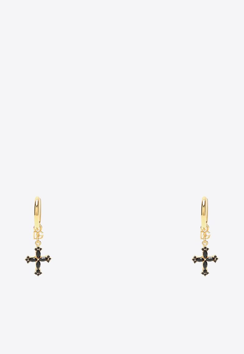 Rhinestone Cross Drop Earrings