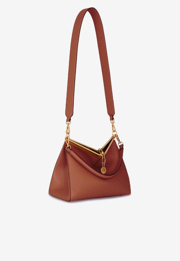 Medium Vela Leather Shoulder Bag