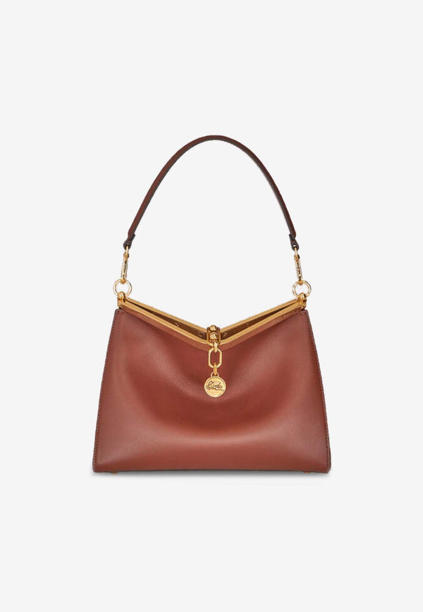 Medium Vela Leather Shoulder Bag