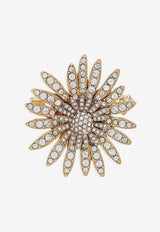 Rhinestone Embellished Daisy Brooch