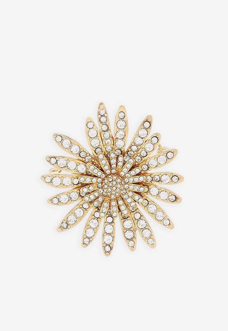 Rhinestone Embellished Daisy Brooch