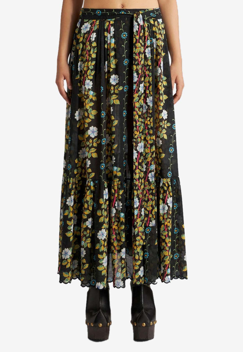 Floral Print Maxi Skirt