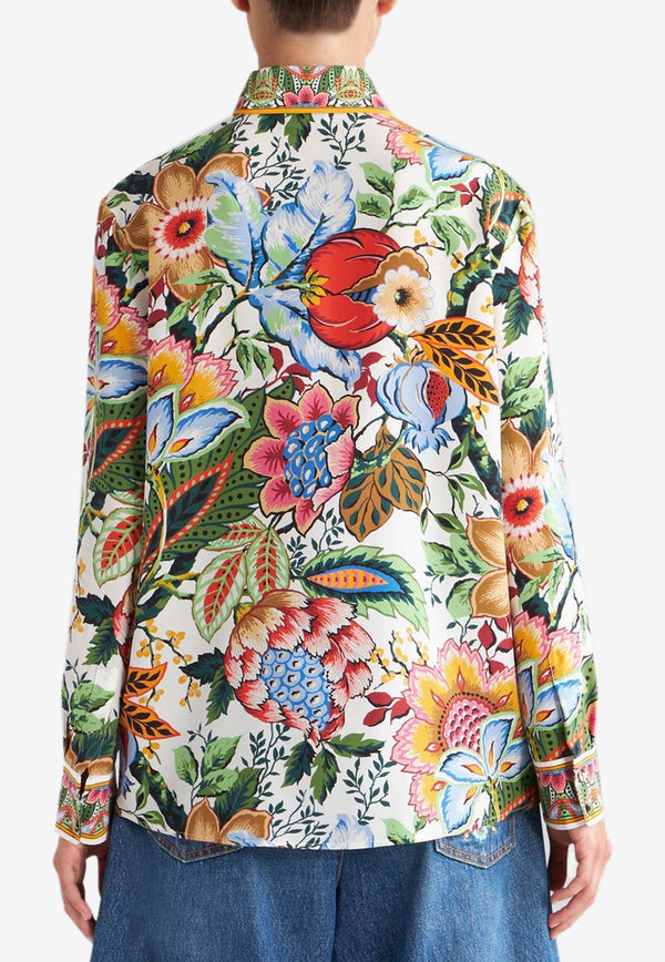 Floral Print Long-Sleeved Shirt