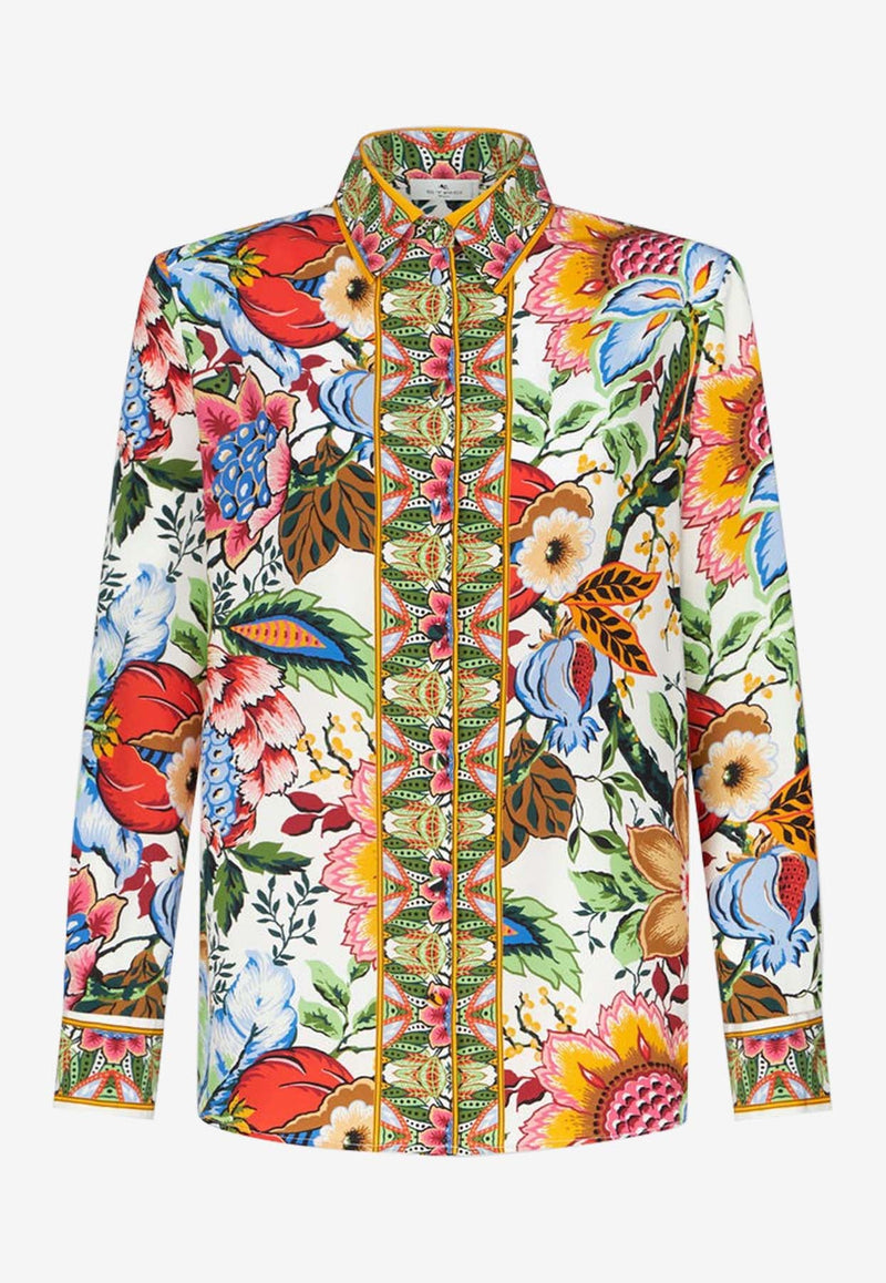 Floral Print Long-Sleeved Shirt