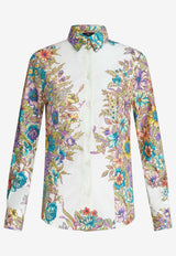 Floral Print Long-Sleeved Shirt