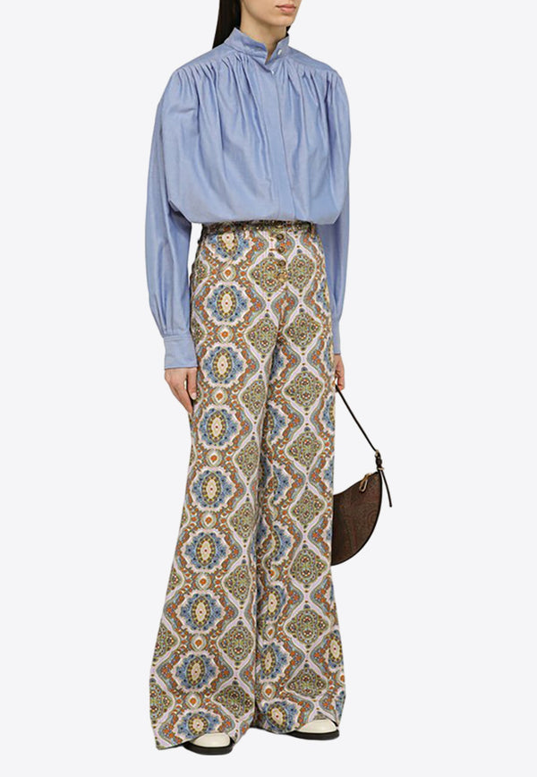 All-Over Print Wide-Leg Pants