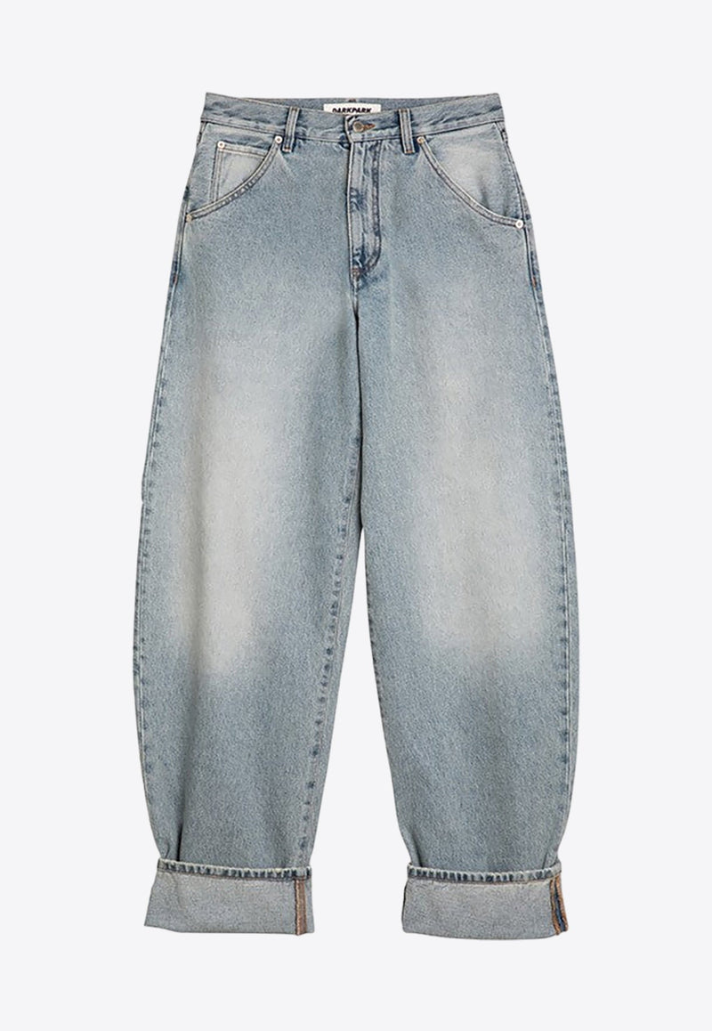 Loose-Fit Washed Jeans