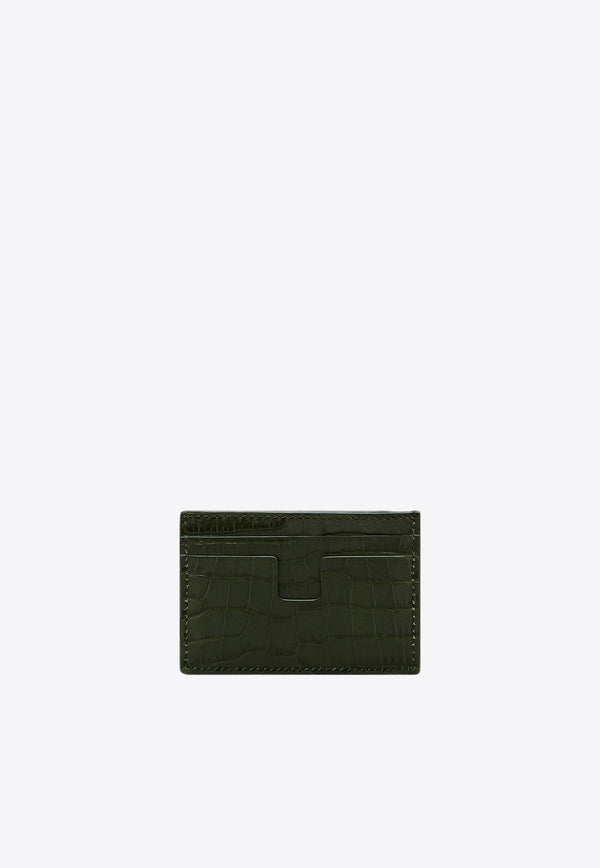 Lizard-Effect Leather Cardholder