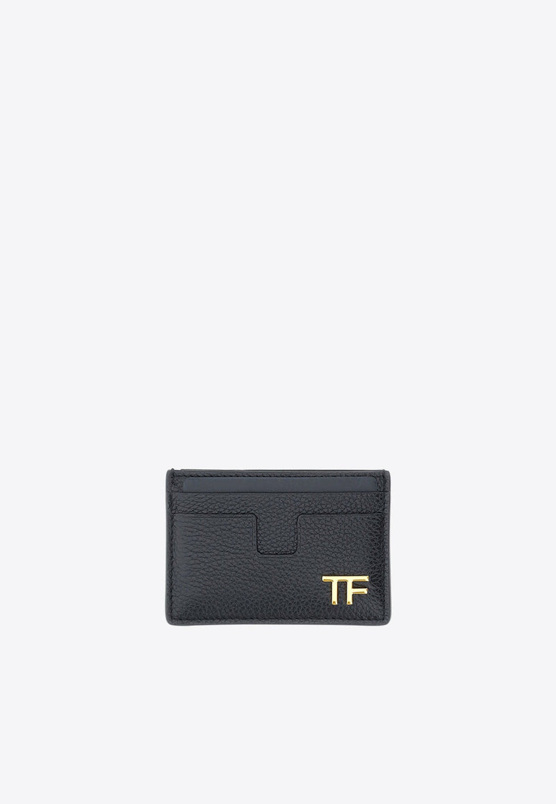 TF Logo Grained Leather Cardholder