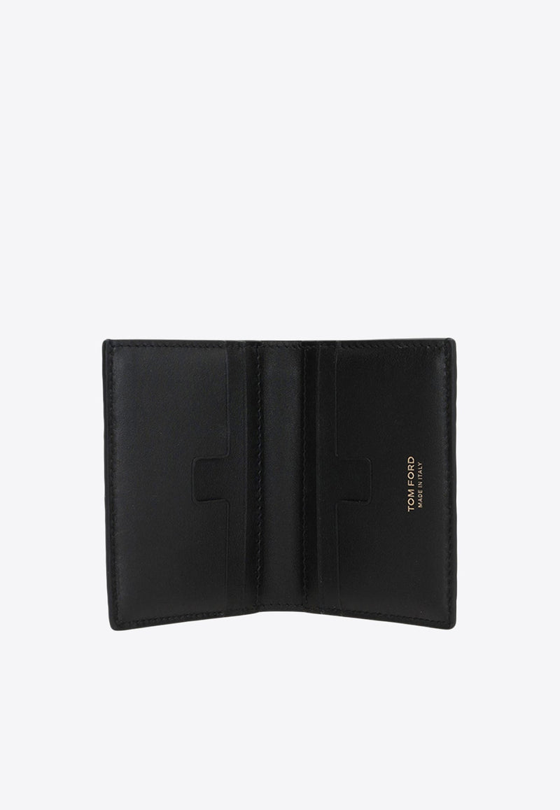 Croc-Embossed Leather Bi-Fold Cardholder