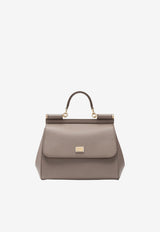 Large Sicily Top Handle Bag in Dauphine Leather