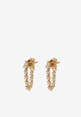 Bruno Crystal Embellished Chain Hoop Earrings