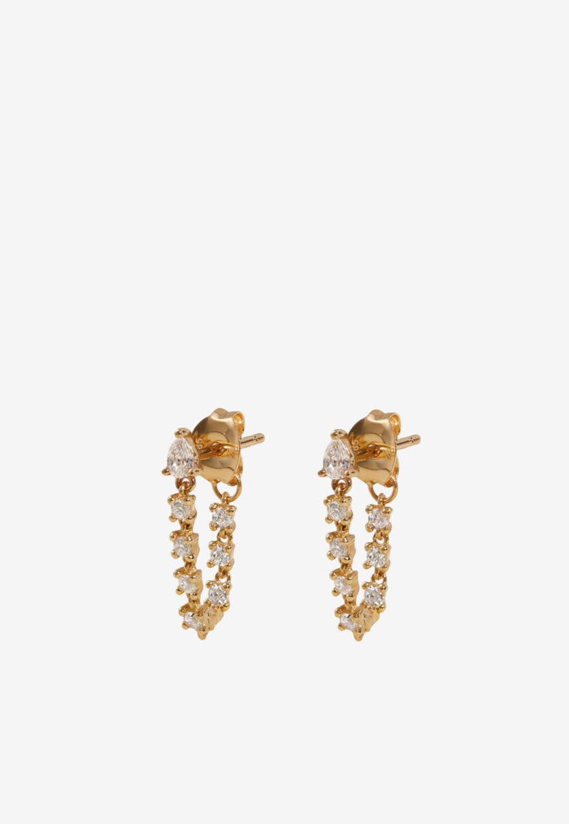 Bruno Crystal Embellished Chain Hoop Earrings