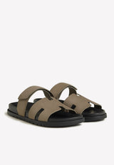 Chypre Sandals in Etoupe Suede Calfskin