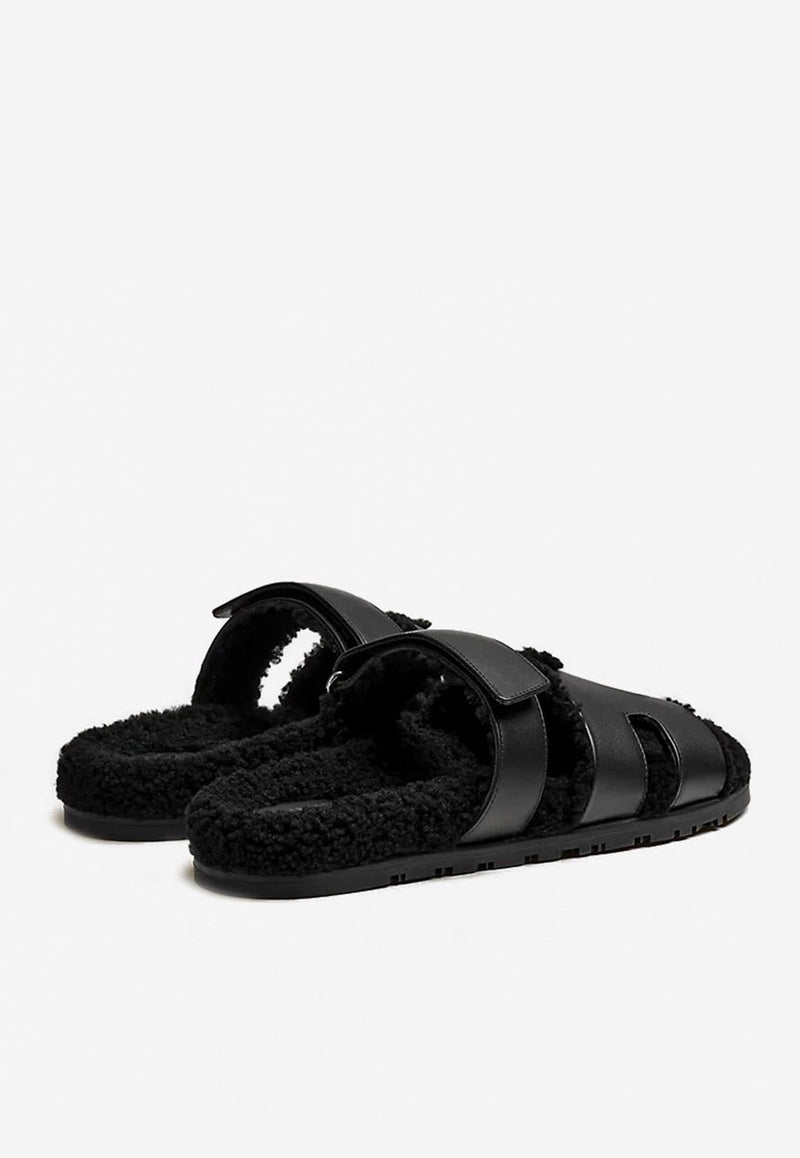 Chypre Sandals in Calfskin and Shearling