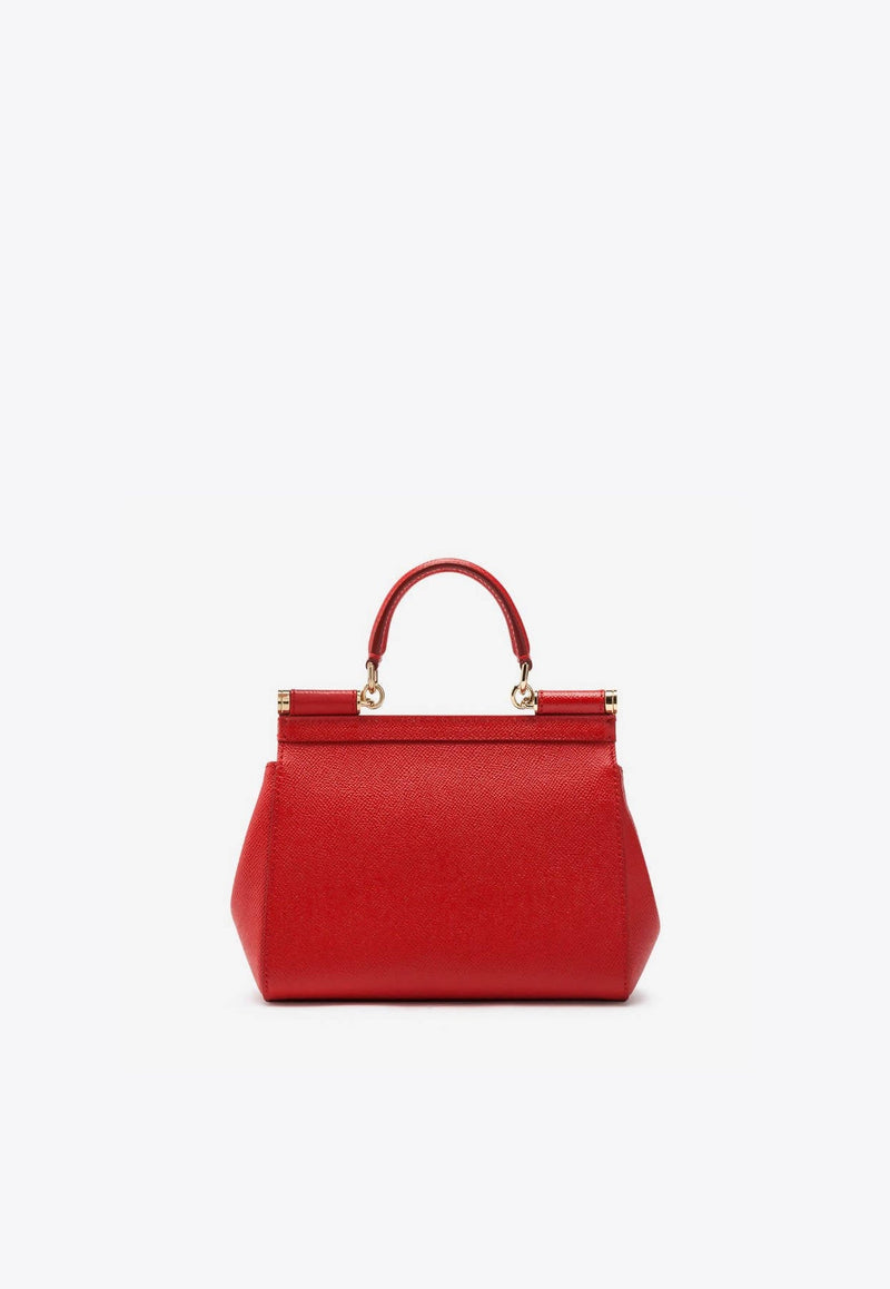 Medium Sicily Top Handle Bag in Dauphine Leather