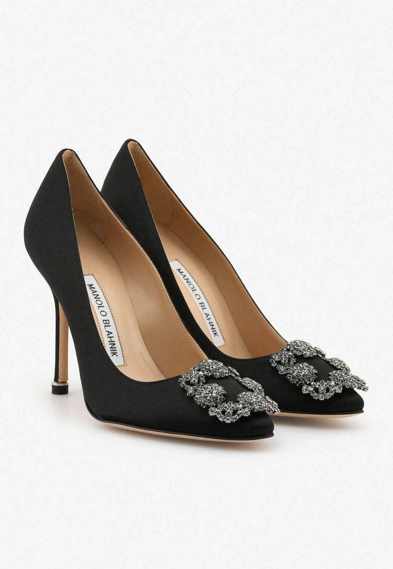 Hangisi 105 Satin Pumps with FMC Crystal Buckle