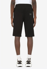 Logo Plate Cotton Bermuda Shorts