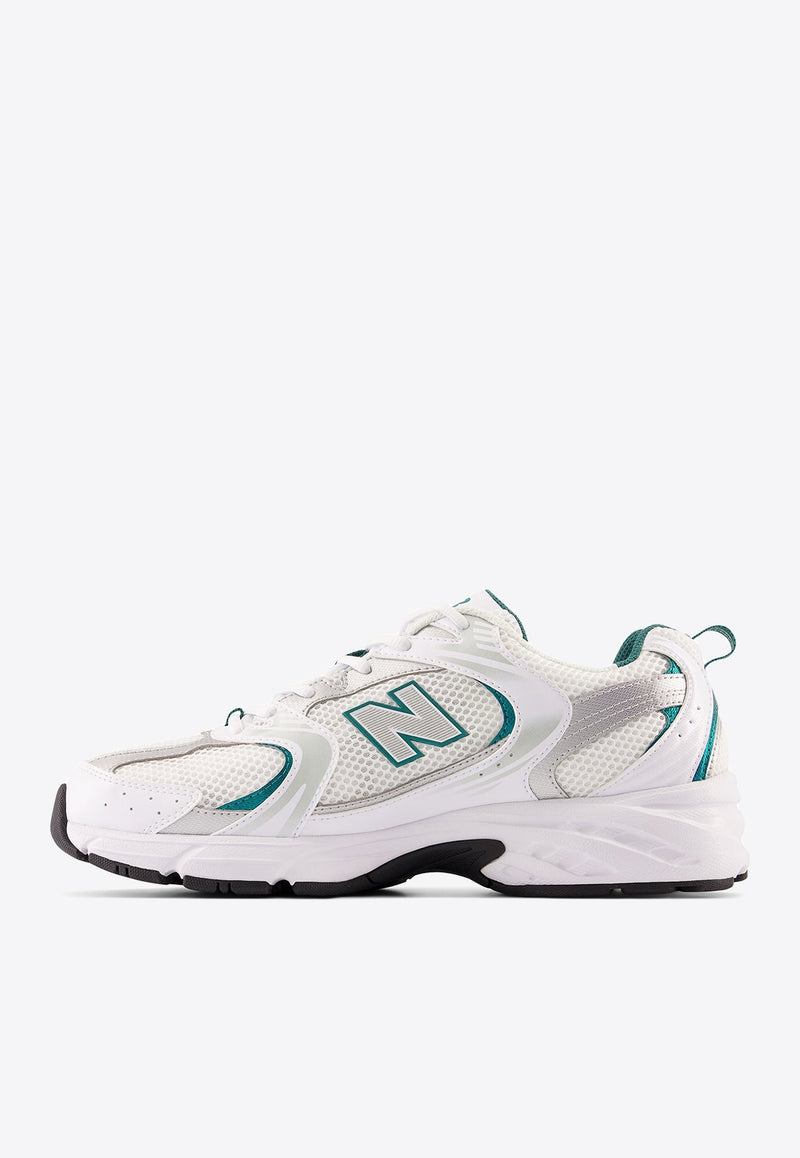 530 Low-Top Sneakers in White with Teal