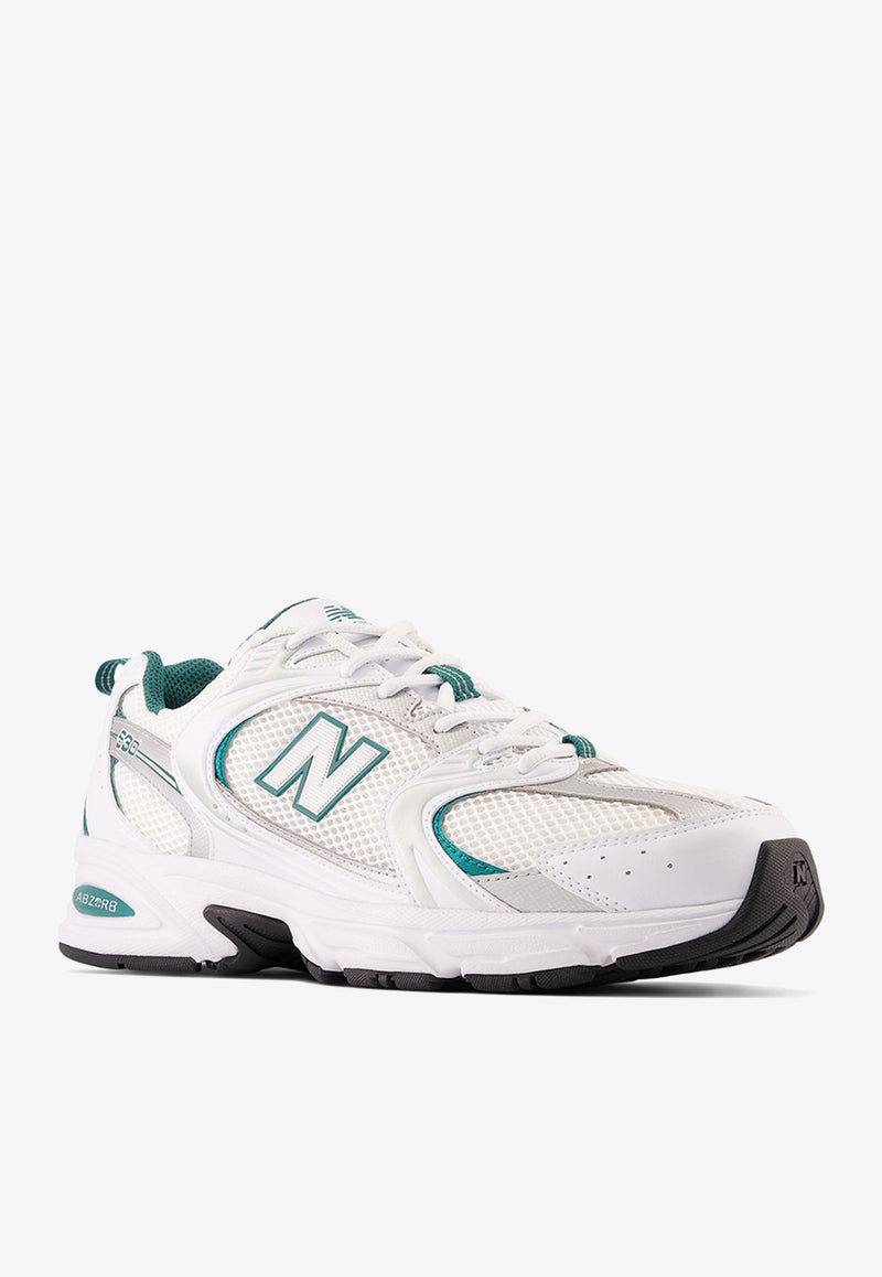 530 Low-Top Sneakers in White with Teal