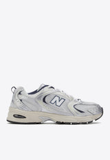 530 Low-Top Sneakers in Silver Metallic with Summer Fog and NB Navy