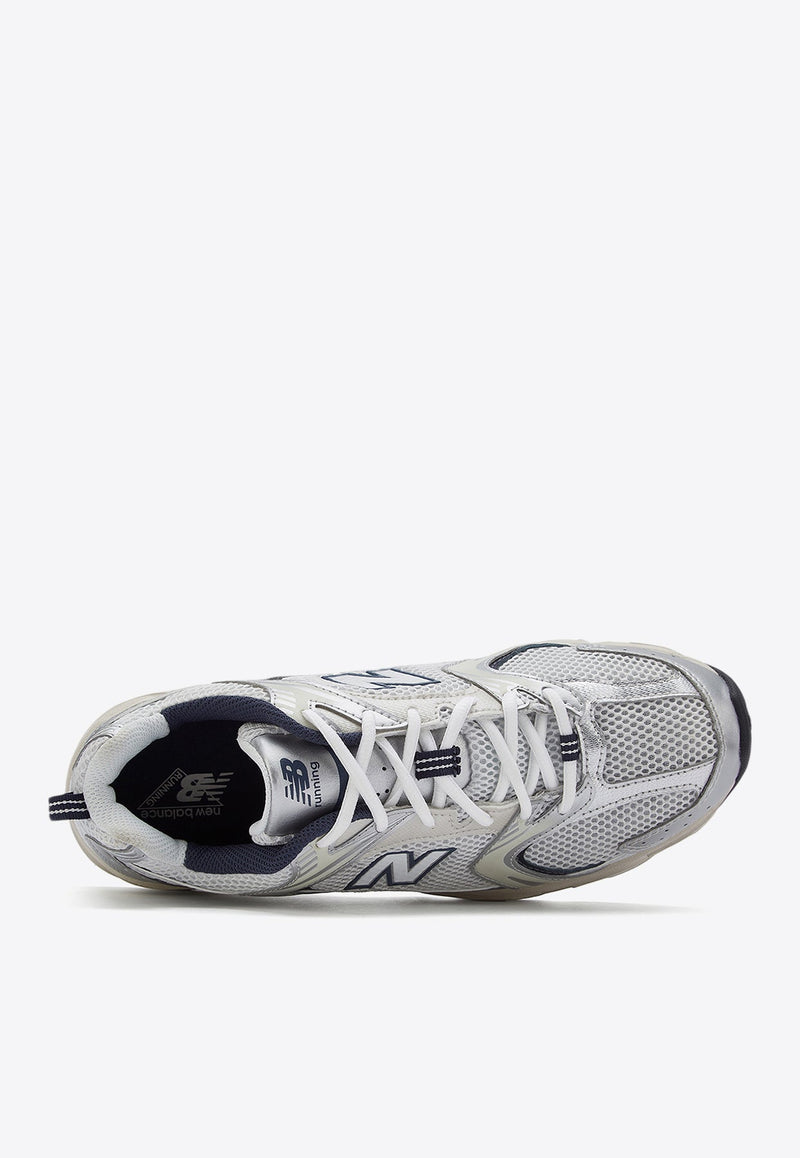 530 Low-Top Sneakers in Silver Metallic with Summer Fog and NB Navy