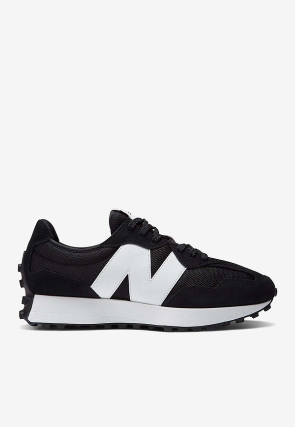 327 Low-Top Sneakers in Black with White