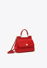 Medium Sicily Top Handle Bag in Dauphine Leather