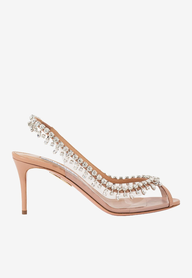 Temptation 75 Crystal-Embellished Slingback Sandals