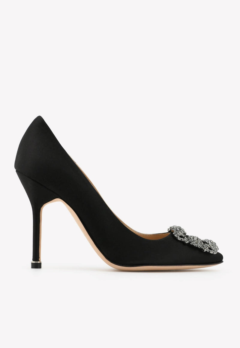 Hangisi 105 Satin Pumps with FMC Crystal Buckle