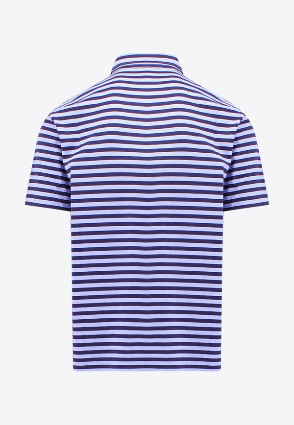 Logo Embroidered Striped Polo T-shirt