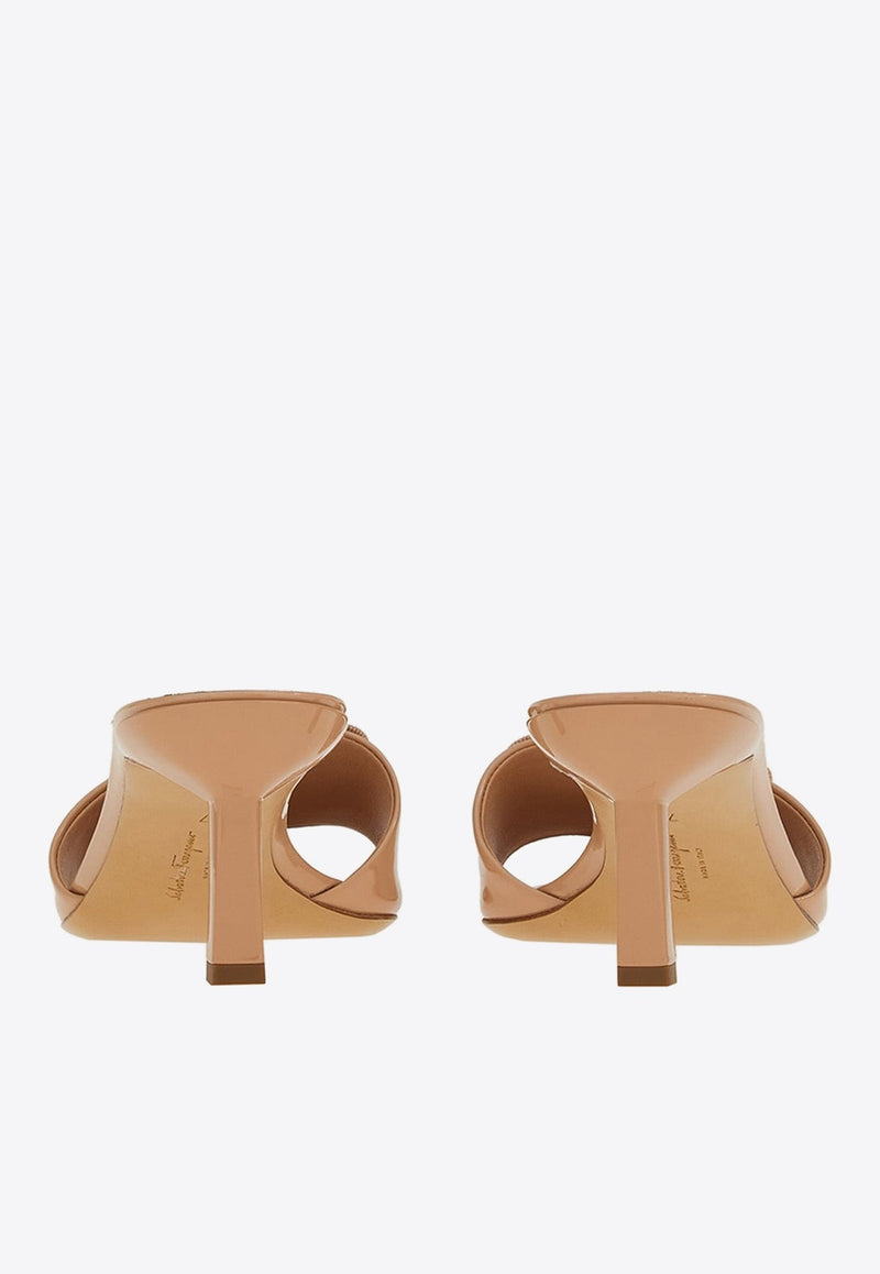 Glo 55 Vara Bow Slides in Patent Leather