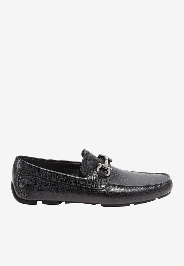 Gancini Ornament Leather Loafers