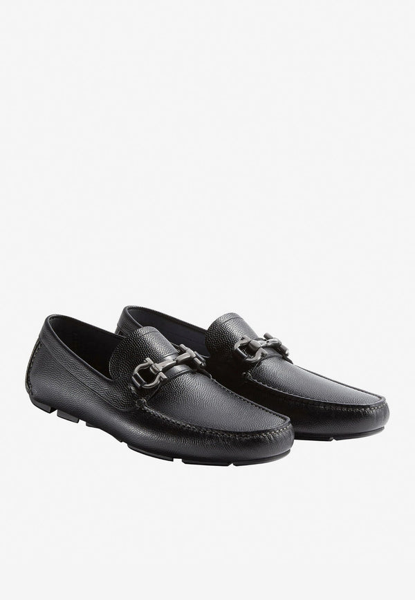 Gancini Ornament Leather Loafers