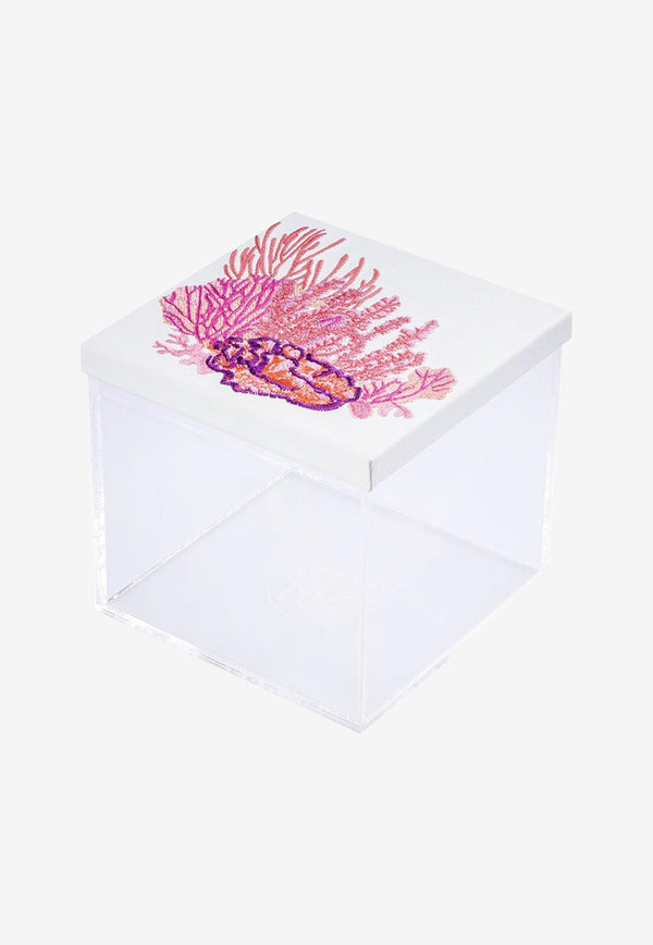 Coral Embroidered Mini Box