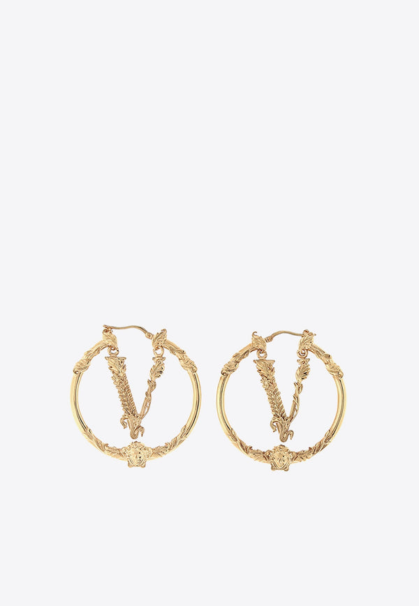 Virtus Hoop Earrings Versace Gold 1001435-1A00620-3J000