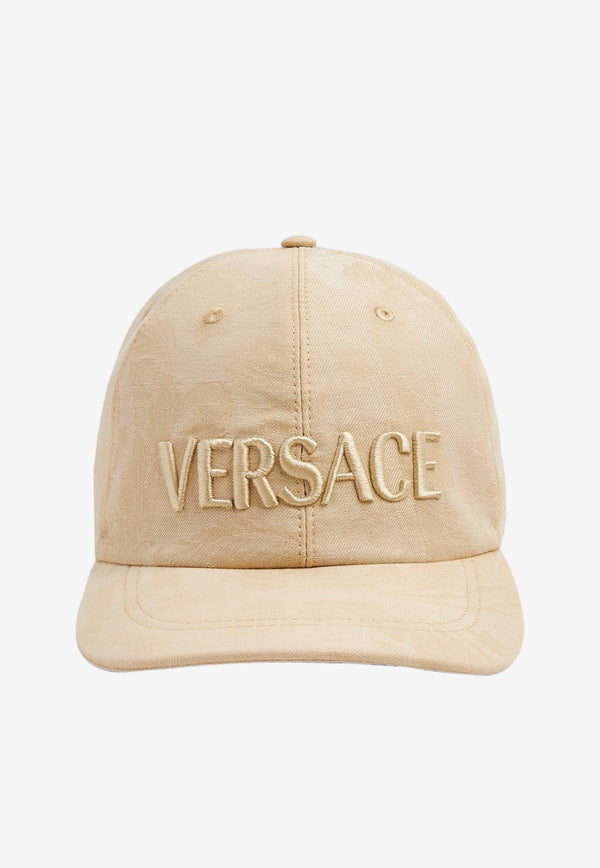 Versace Logo Embroidery Cap Beige 1001590 1A08024 1K140