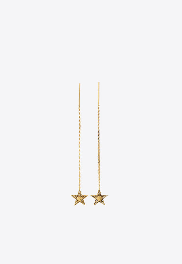 Medusa Star Drop Earrings Versace Gold 1010344-1A00621-4J090