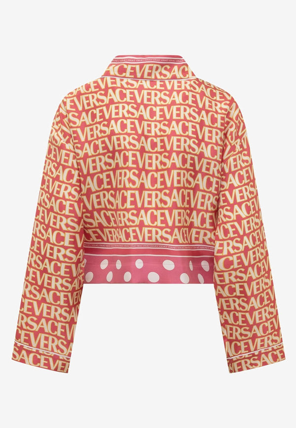 All-over Logo Cropped Shirt