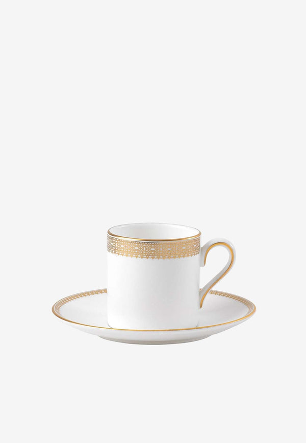 Vera Wang Lace Gold Coffee Cup with Saucer